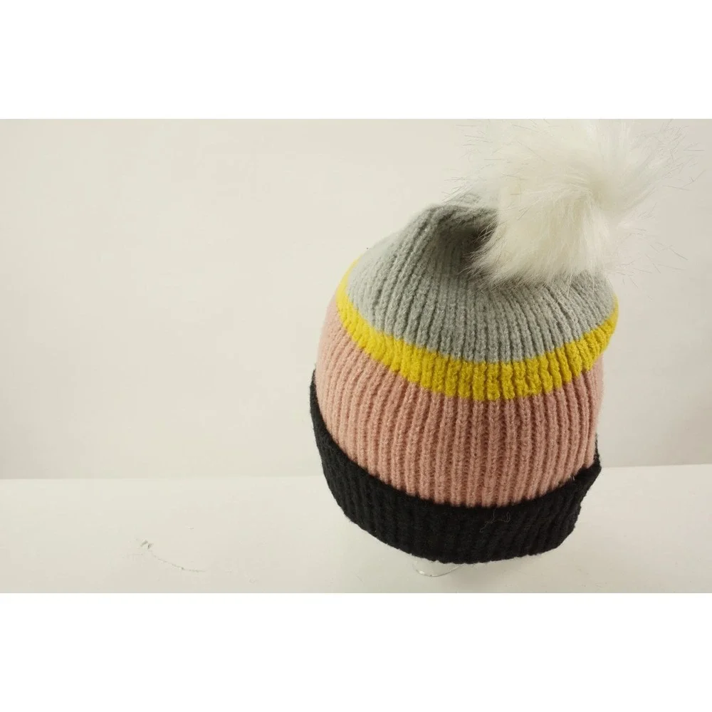 Beanie Striped SAVE THE OCEAN Gray White Tie Dye Recycled‎ Plastic New With Tags